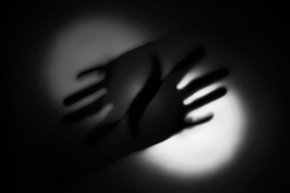 a black and white photo of a fork and knife