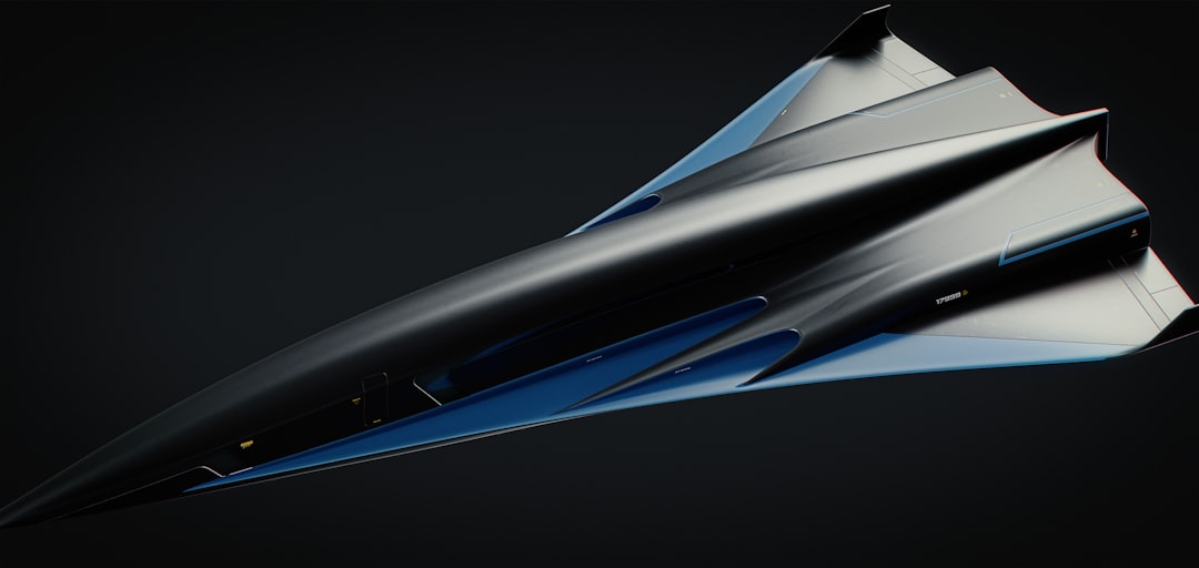 a black and blue jet flying through the air, Raven - B Model - Hypersonic Business Jet