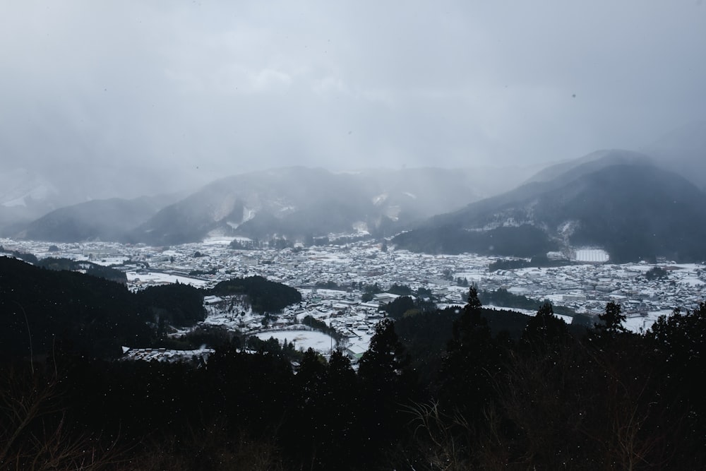 a view of a city from the top of a mountain