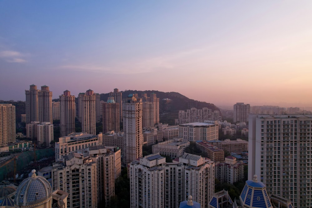 a view of a city from the top of a building