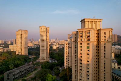 a view of a city from a high rise building