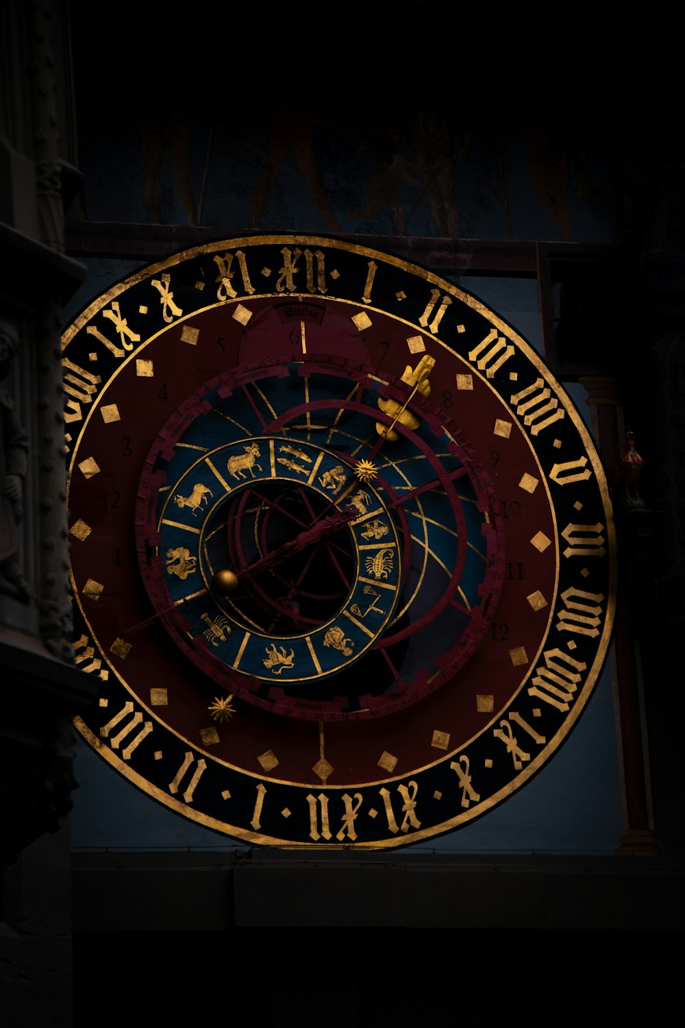 a large clock with roman numerals on it
