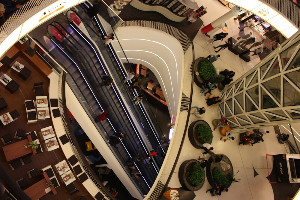 a view of a train station from above