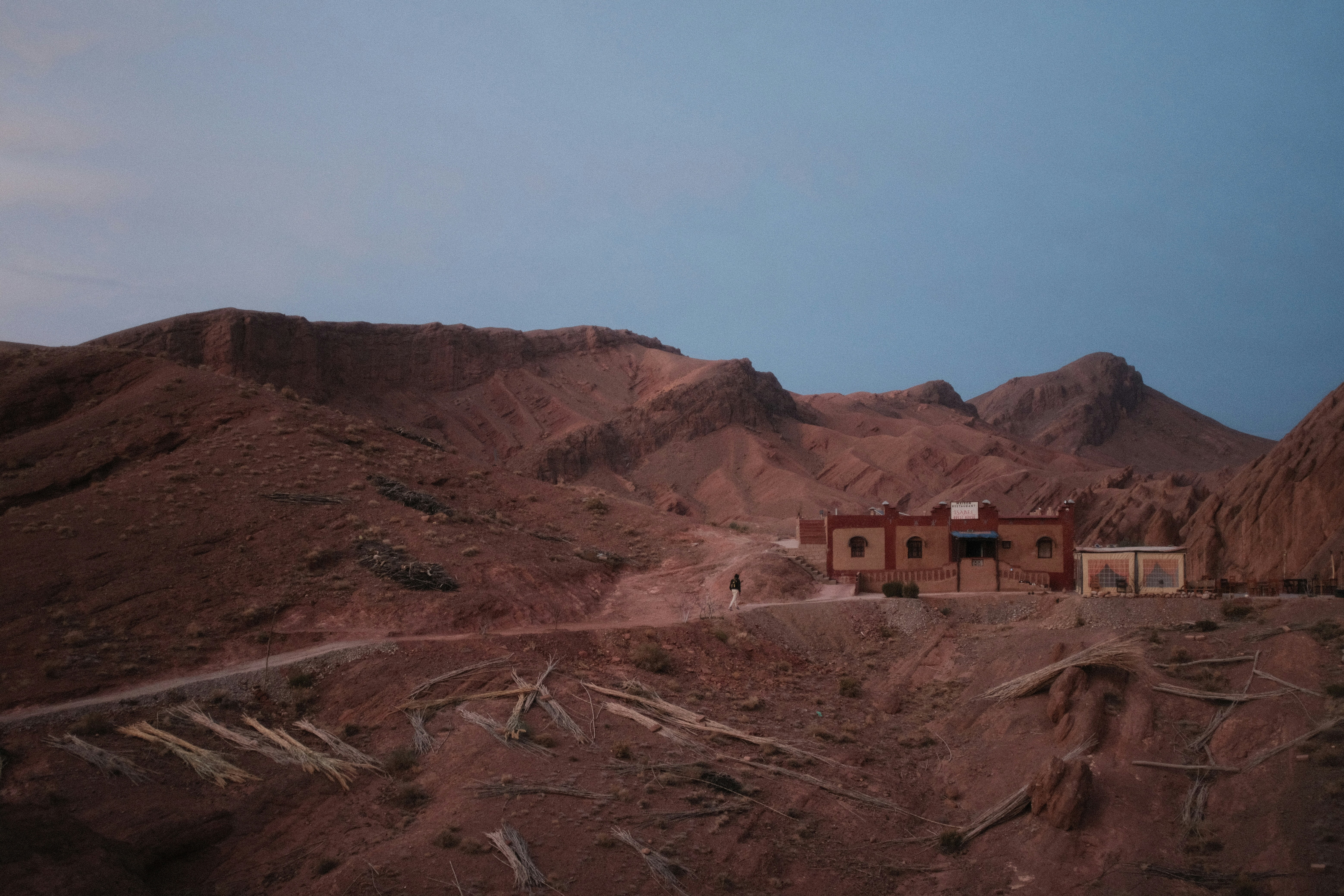 A hotel in the Atlas Mountains, Morocco. January 2024. [1977 28mm Pentax on Fuji XT30 with 1/4 Diffusion Filter]
