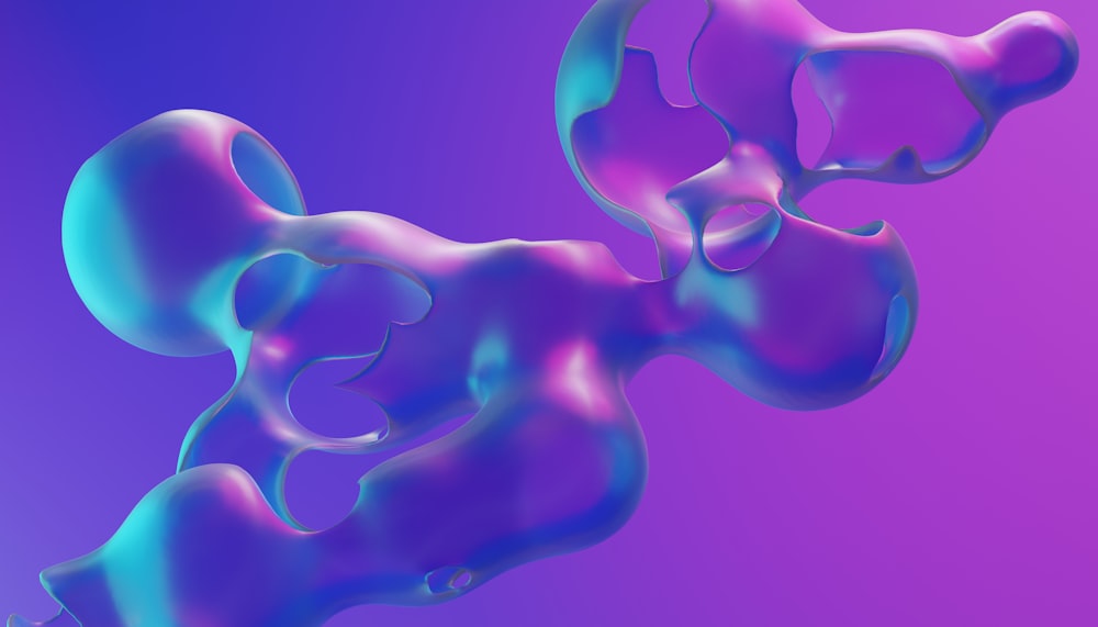 a 3d image of a blue and pink object