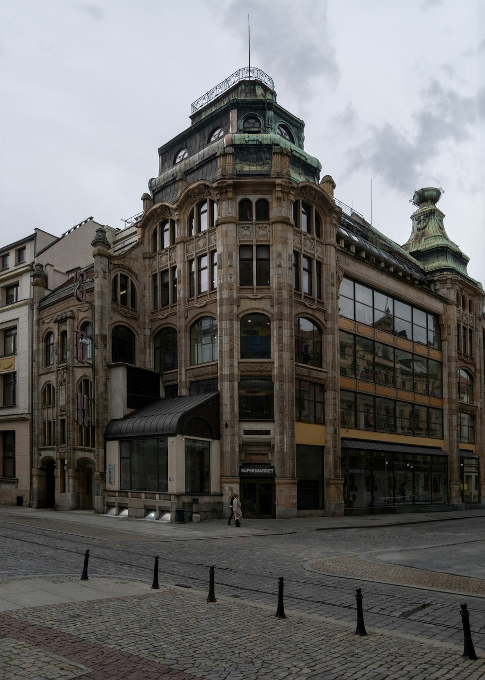 a large building with a clock tower on top of it