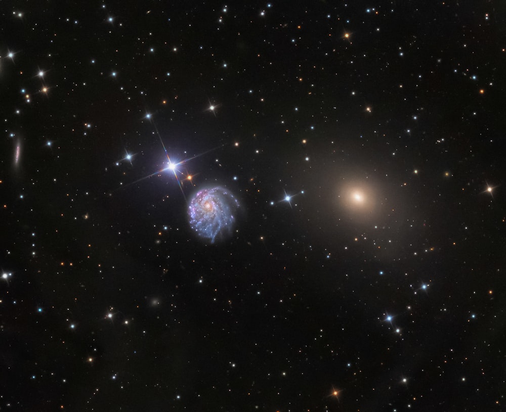 an image of a spiral galaxy in the sky