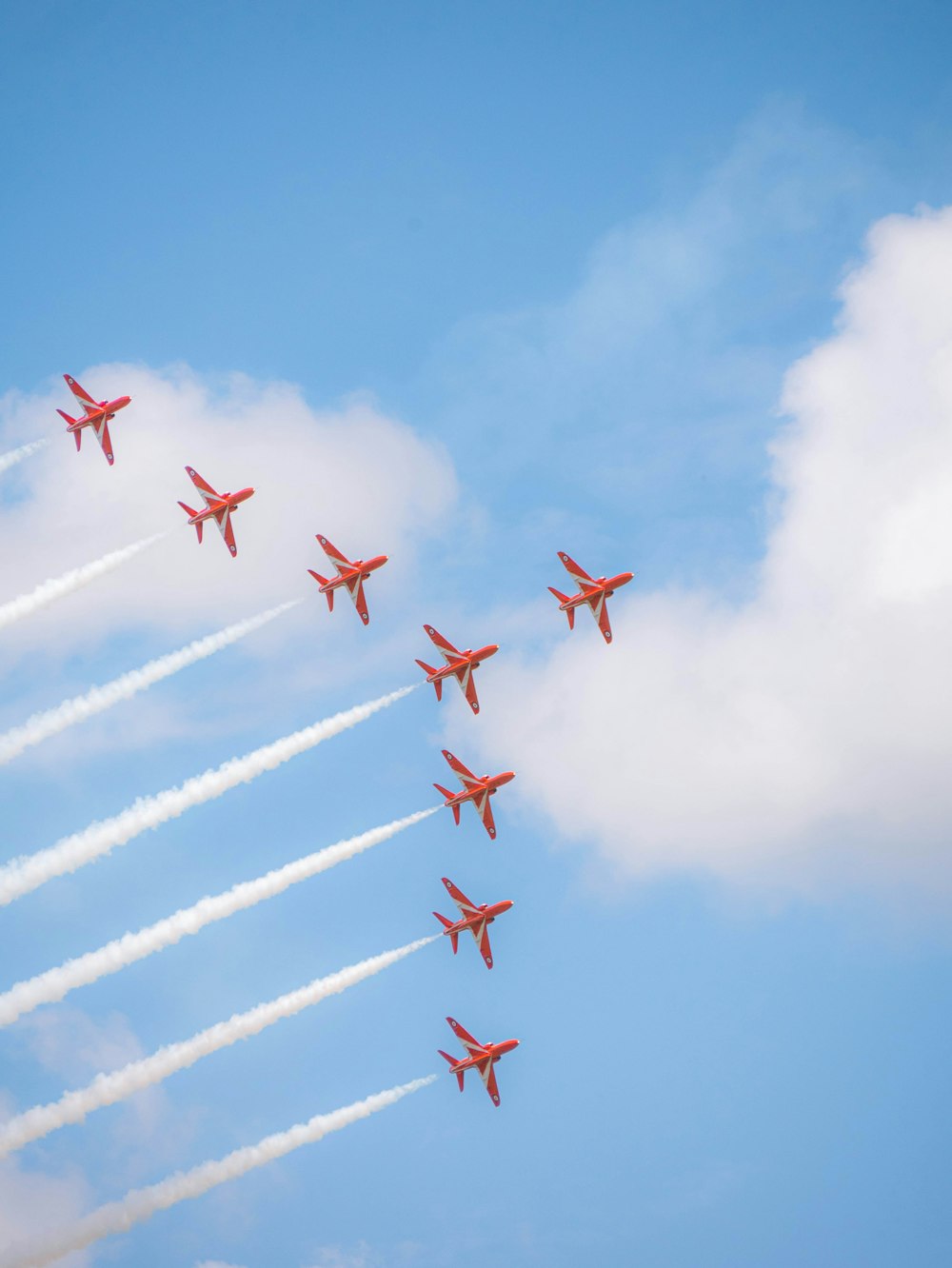 a group of airplanes flying in formation in the sky