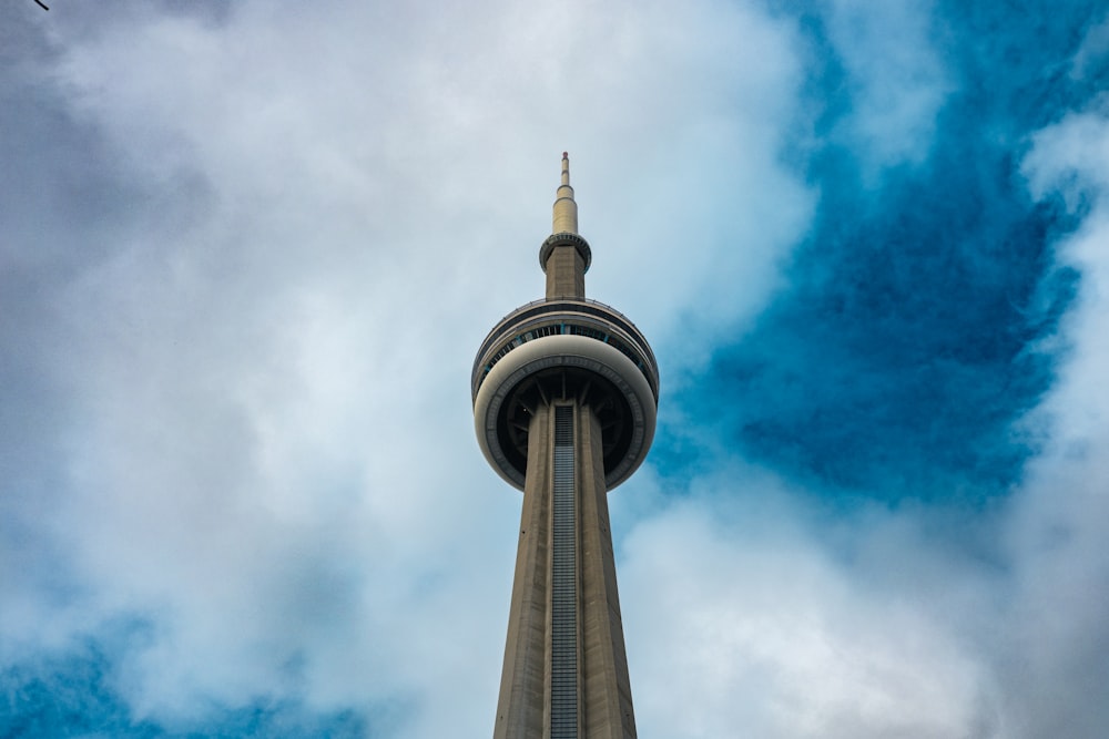 a tall tower with a sky background