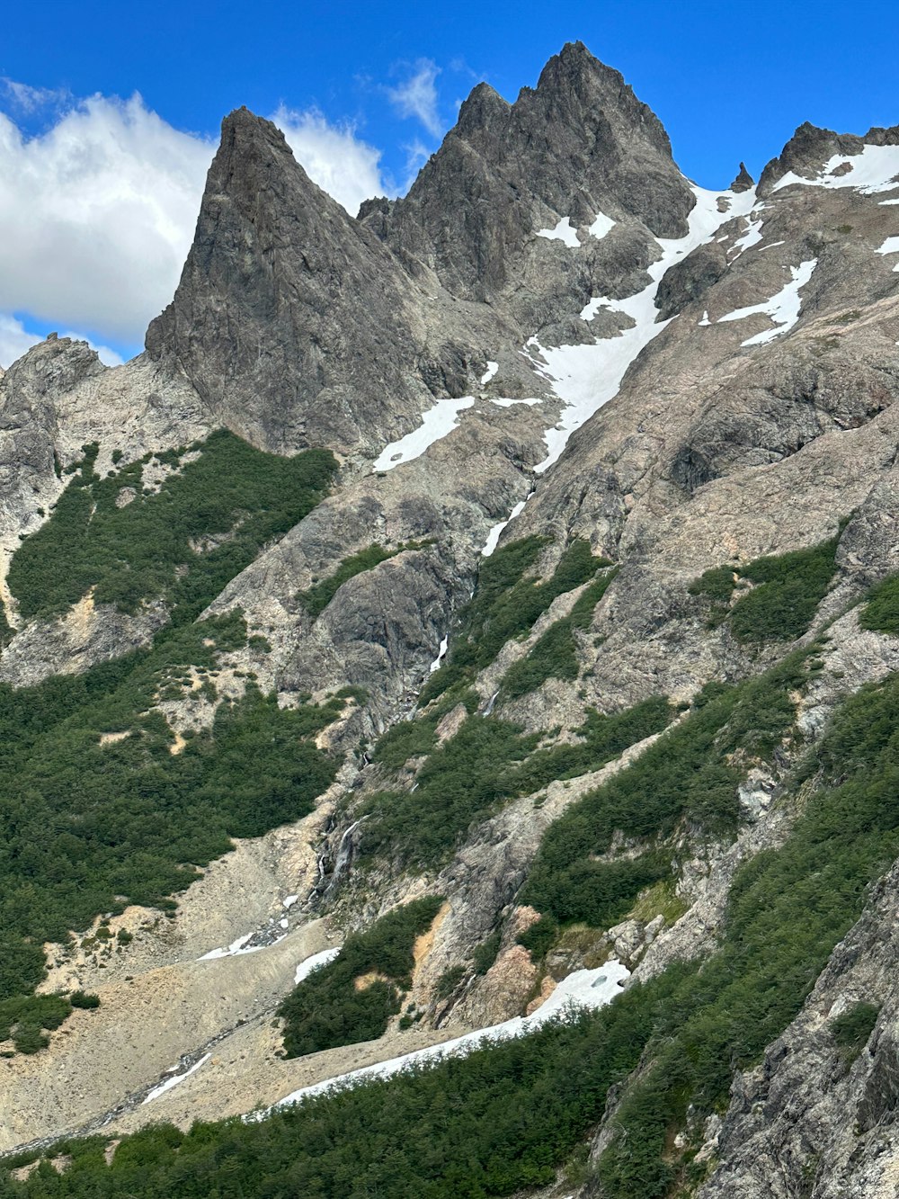 a mountain with a bunch of snow on top of it