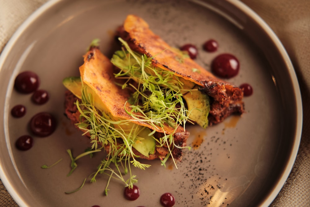 a plate of food on a table