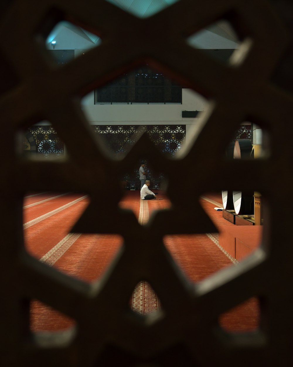 a view of a baseball field through a window