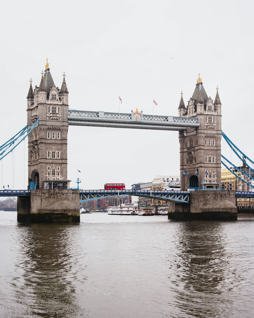 a view of a bridge over a body of water