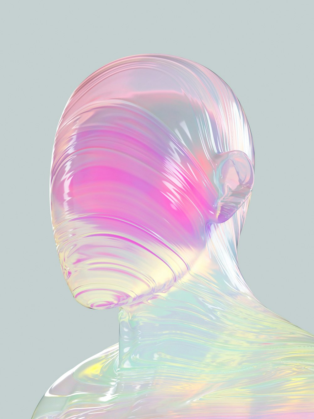 l’arrière de la tête d’une femme avec un motif multicolore