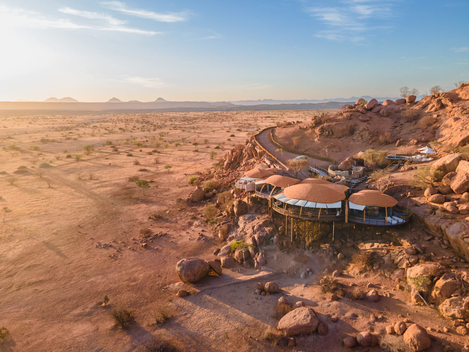 Desert lodge from above