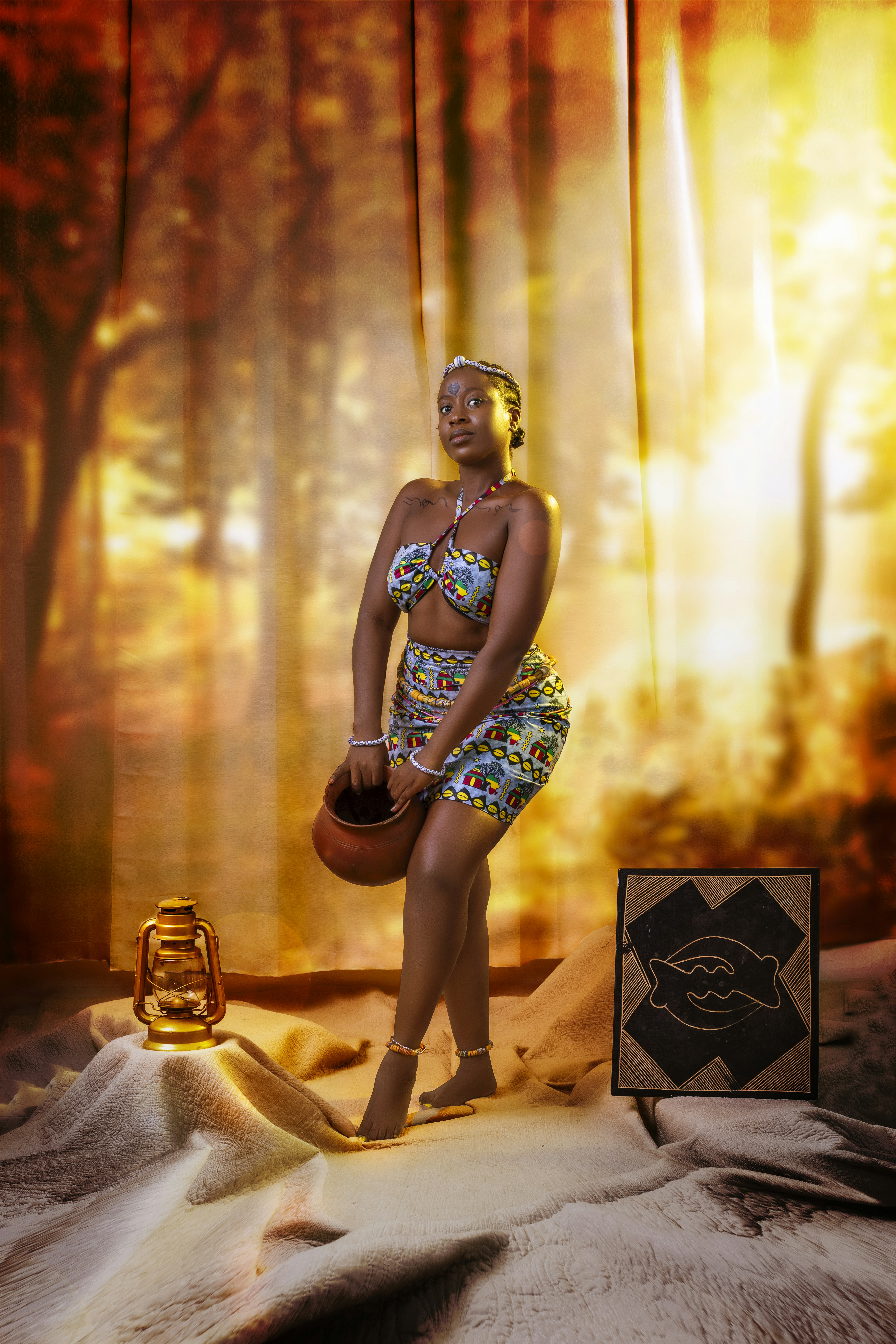 a woman in a bathing suit holding a basketball