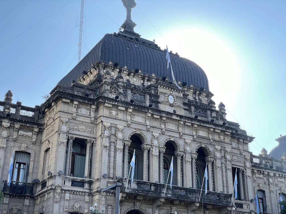 a large building with a clock on the top of it