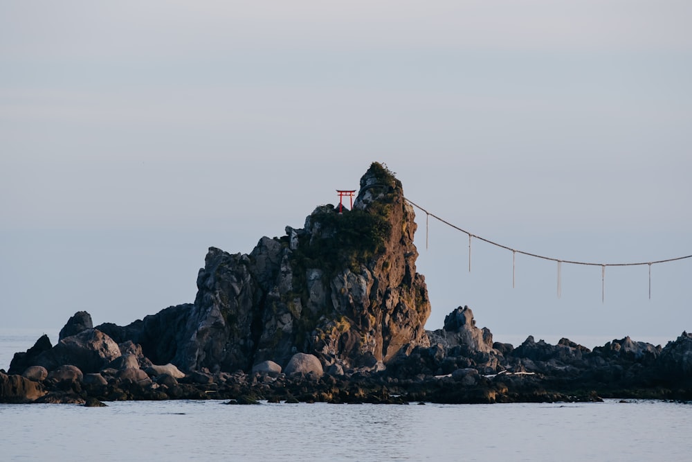 a rope bridge over a body of water