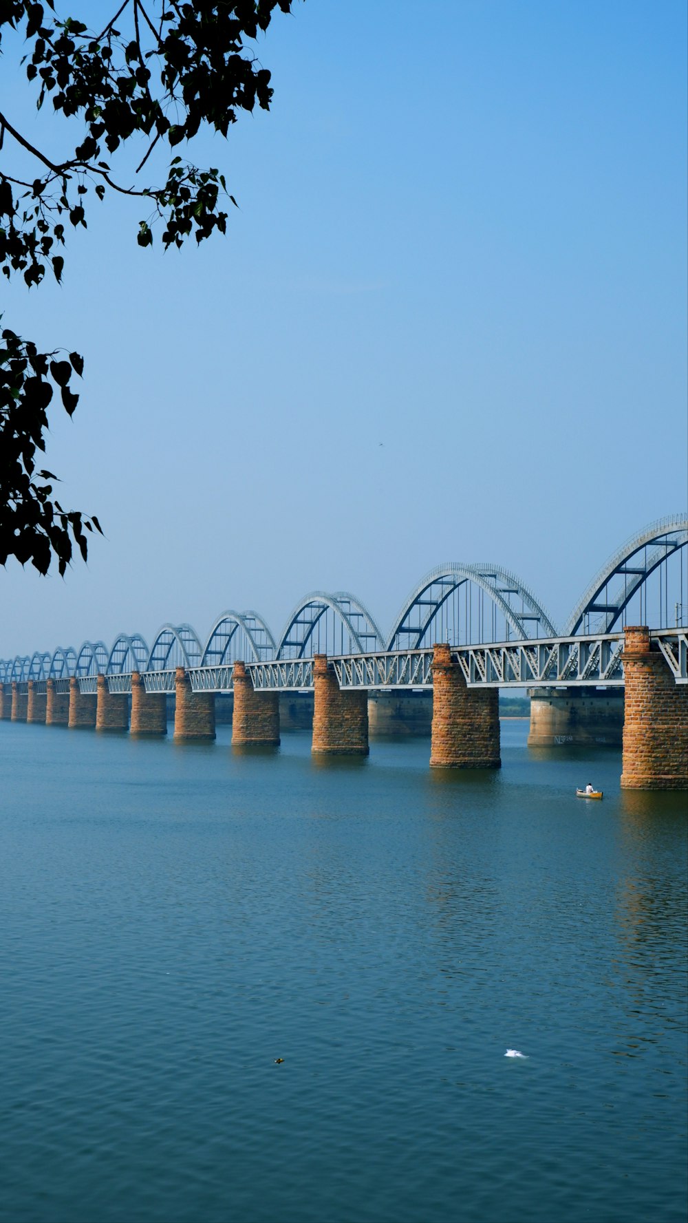 a bridge over a large body of water