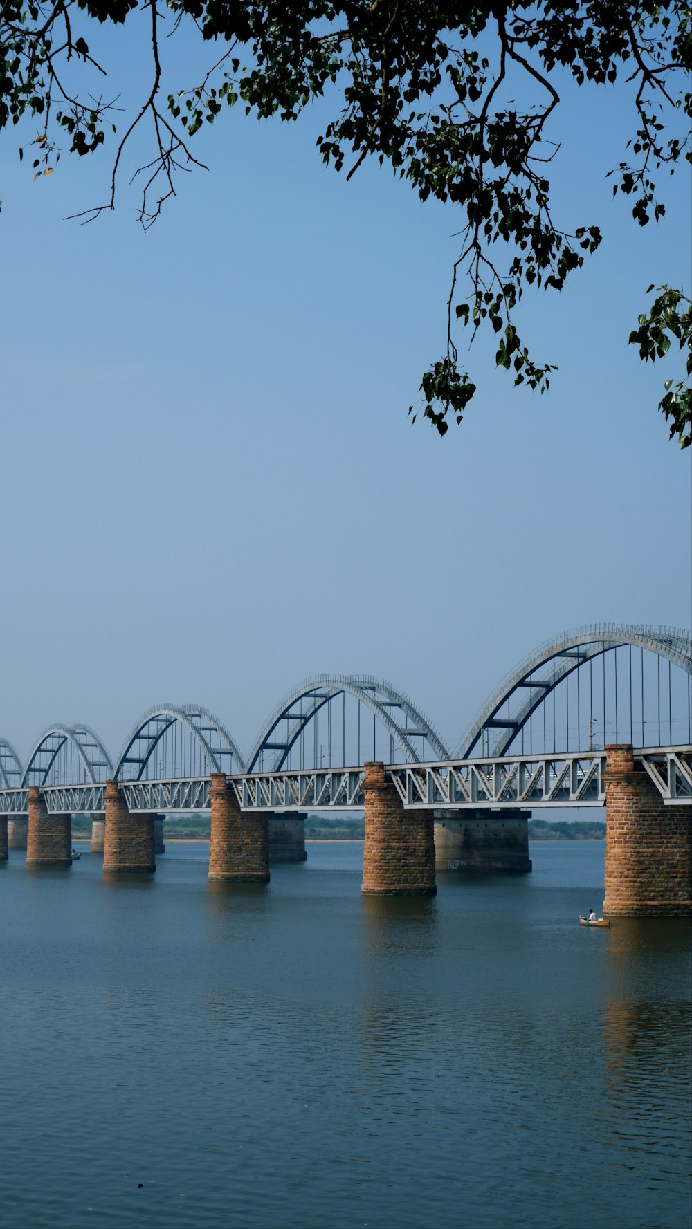 a bridge over a large body of water