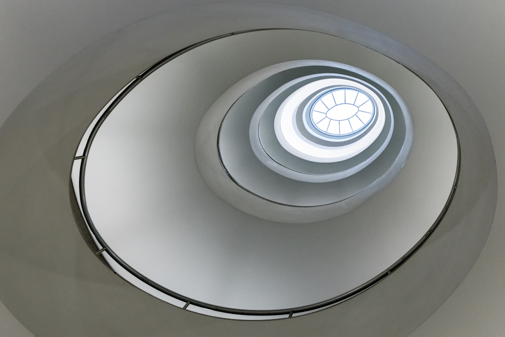 a circular window in the ceiling of a building