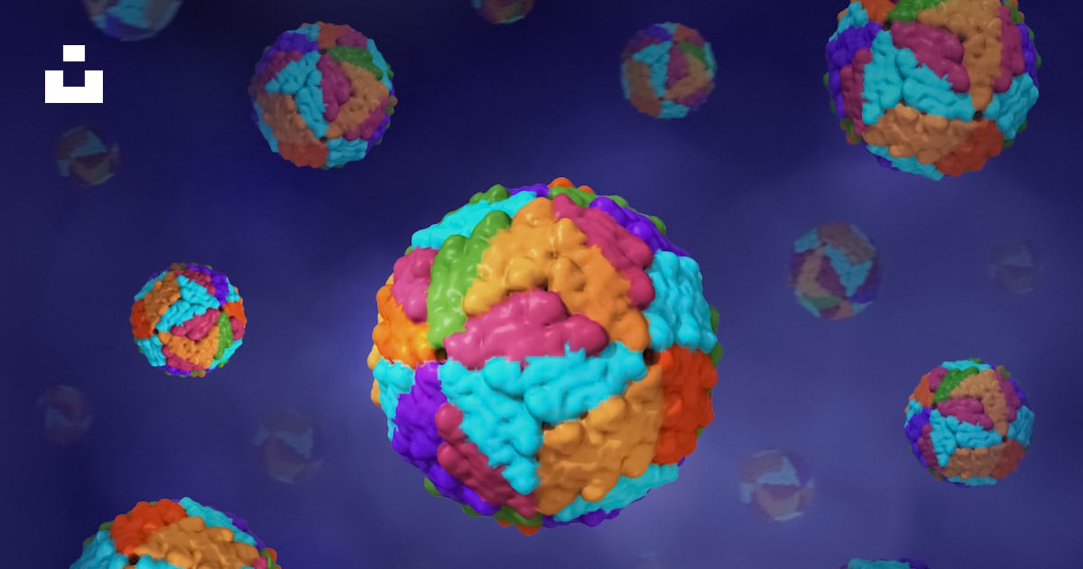 A bunch of balls that are in the air photo – Free Pathogen Image on ...