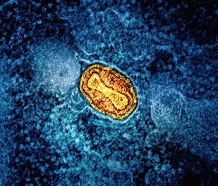 a yellow substance on a blue surface