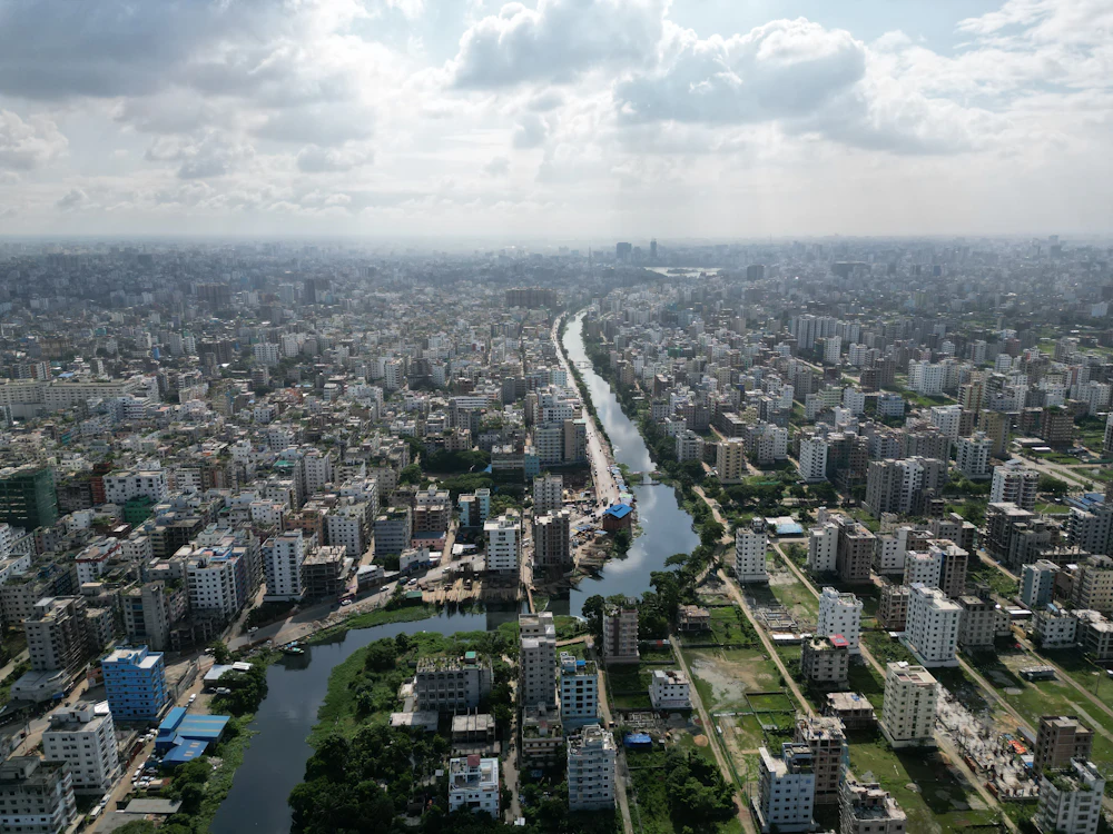 Aerial view of Dhaka
