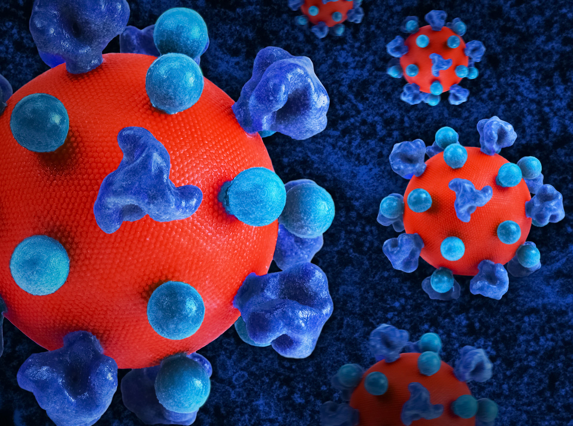 a close up of a red and blue substance