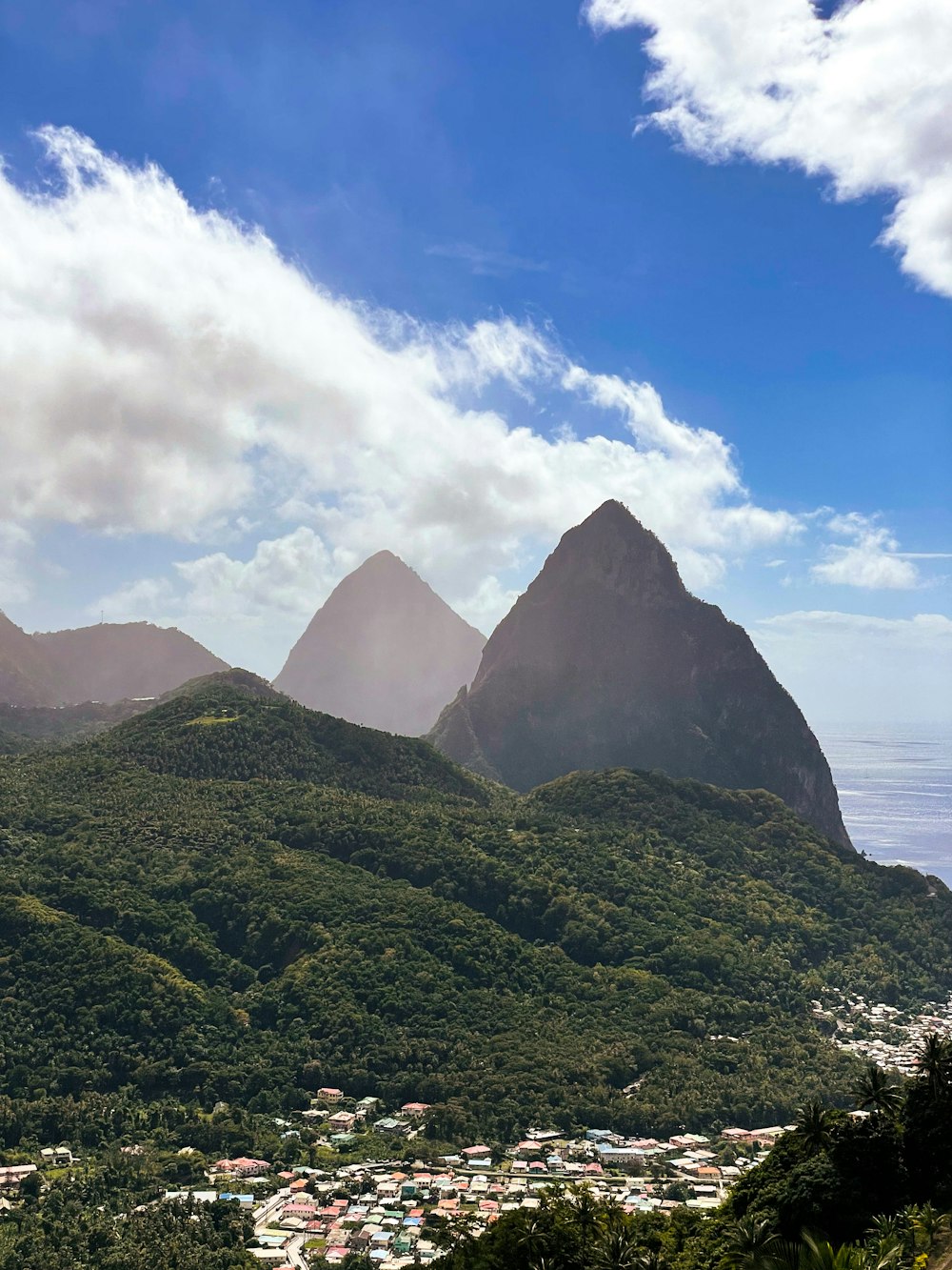 a scenic view of the mountains and the ocean