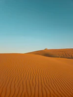 a truck is driving through the desert