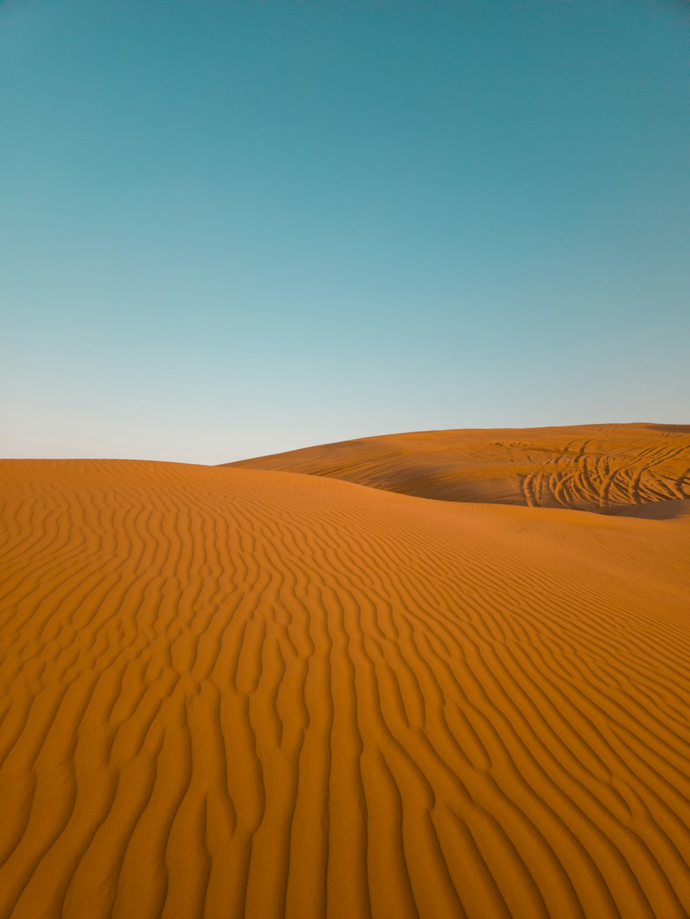 a desert landscape with a blue sky in the background