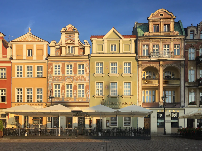 Colourful Poznań façades on the Old Market