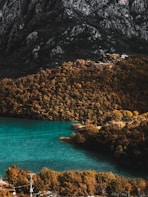 a large body of water surrounded by mountains