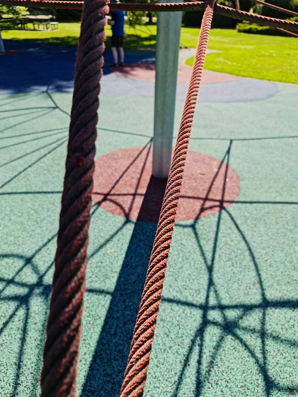 a close up of a rope on a playground