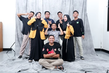 a group of people posing for a picture