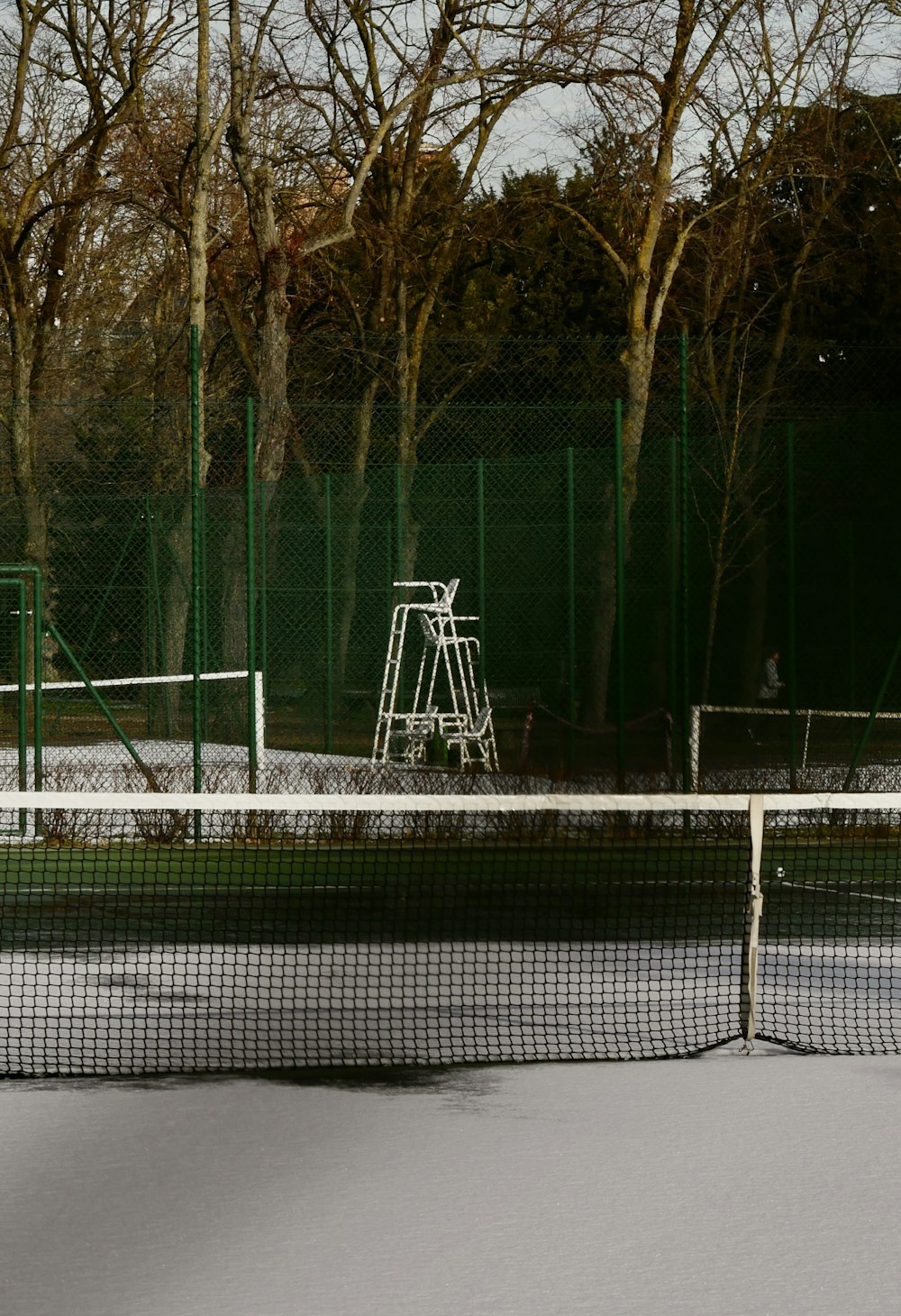 a tennis court with a net in the middle of it