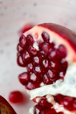 a pomegranate that has been cut in half