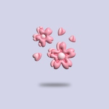 a bunch of pink hearts floating in the air