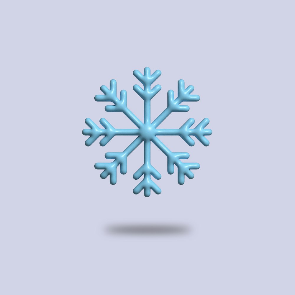 a snowflake is shown on a blue background