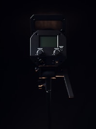 a close up of a camera on a tripod