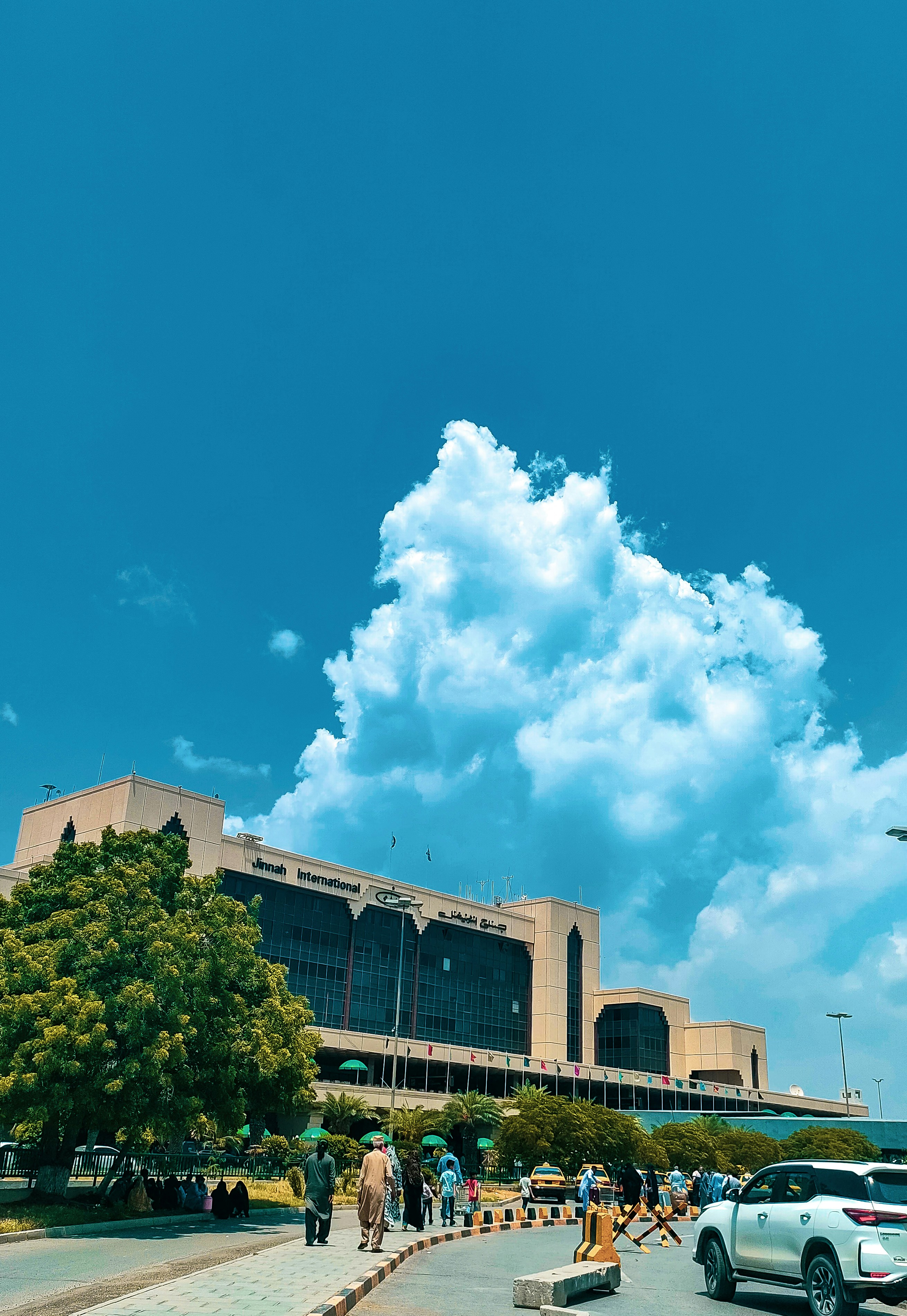Karachi airport — people walking terminal