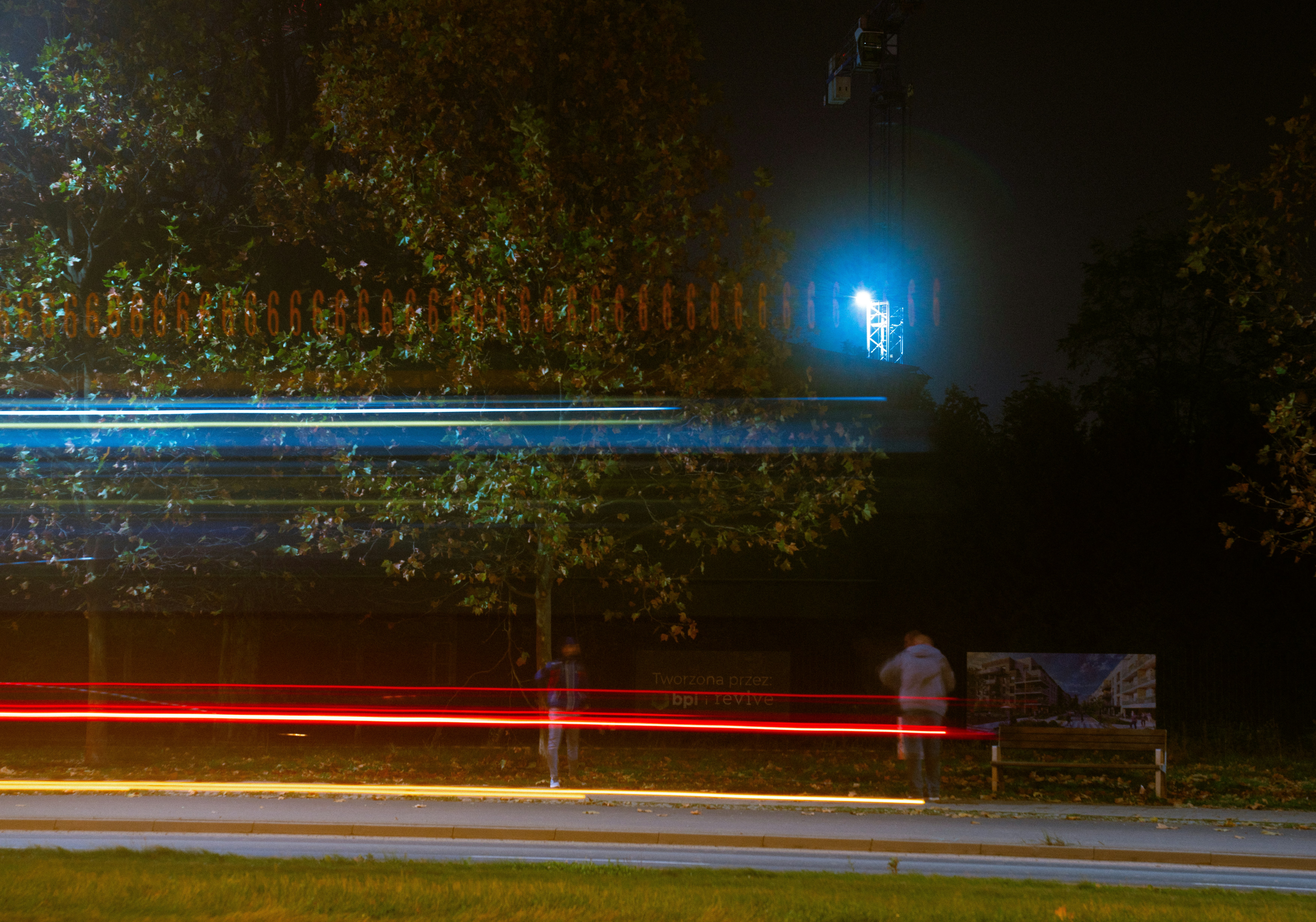 Side-by-side comparison of blurry and sharp night photos using exposure slider