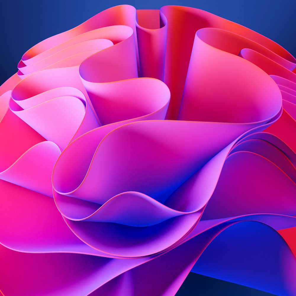 a computer generated image of a pink flower