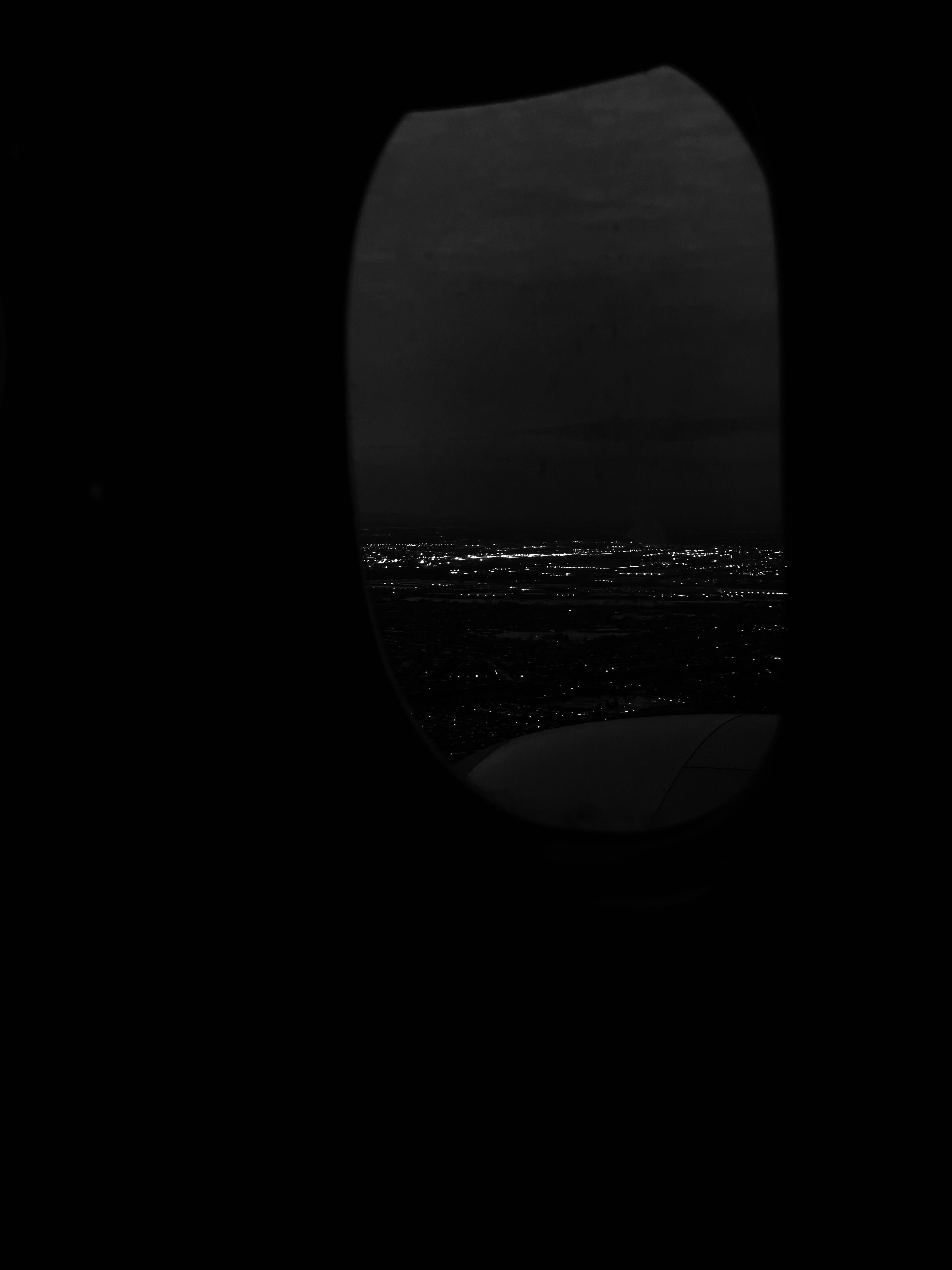 a view of a city from an airplane window