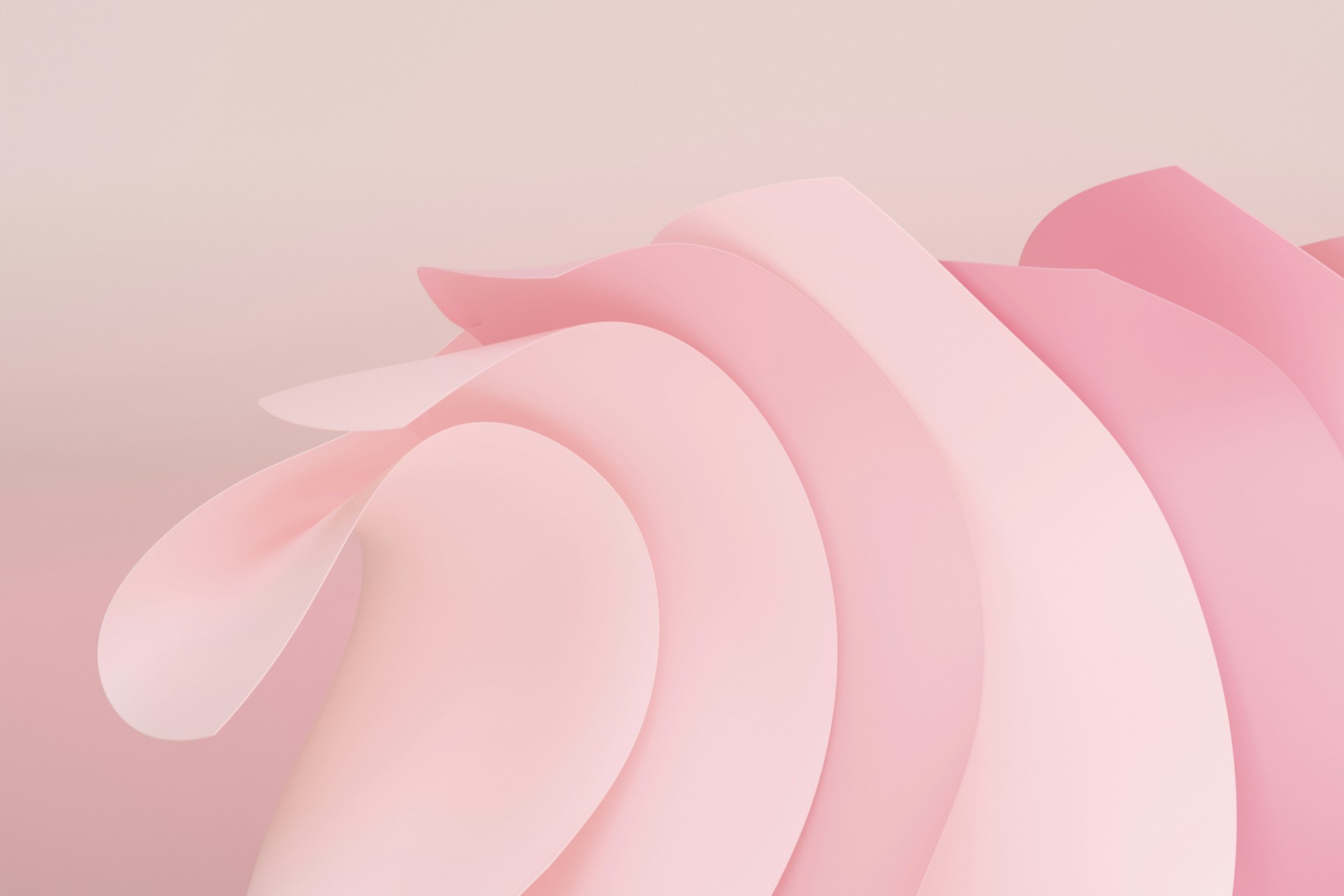 a pink abstract background with curved shapes