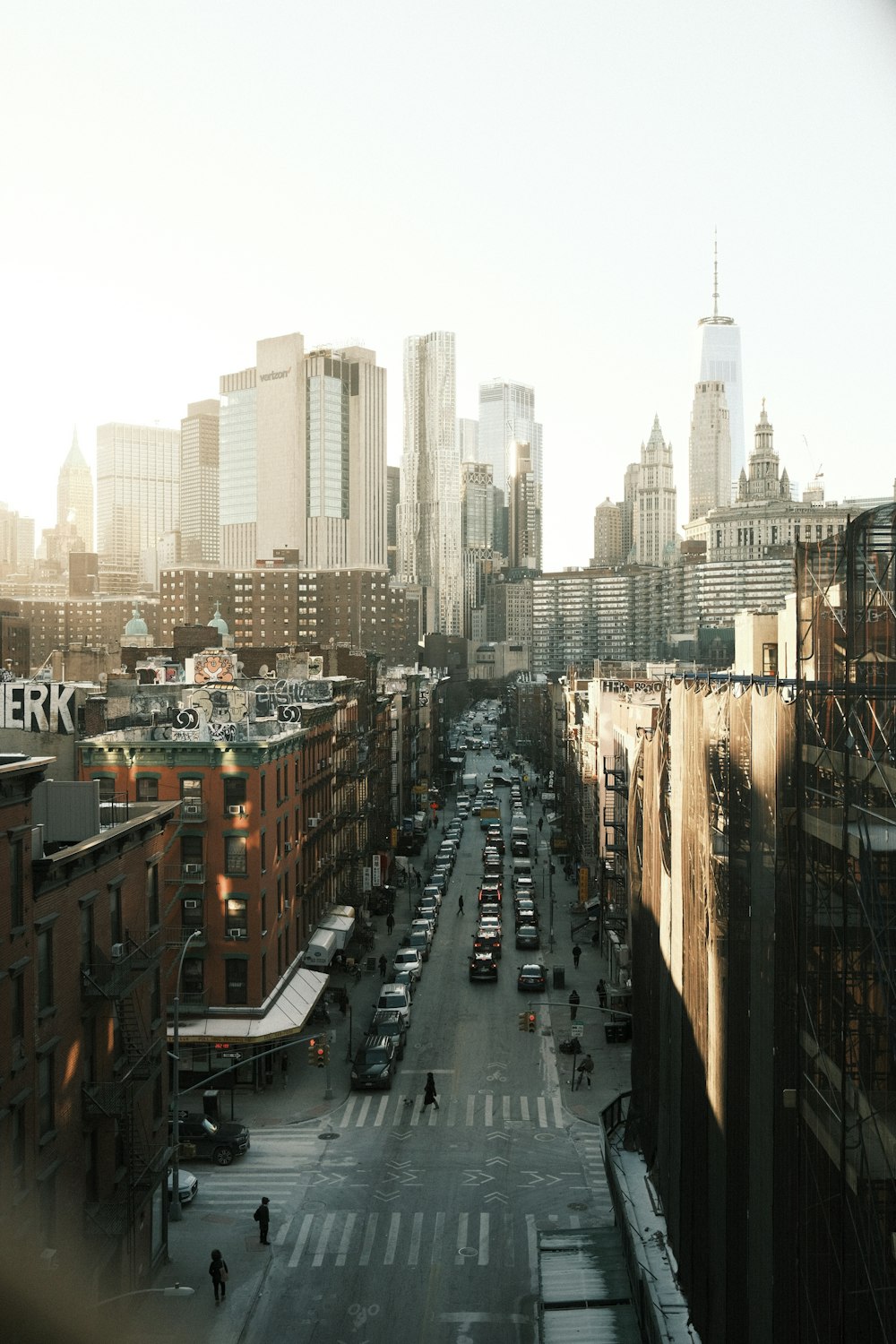 a view of a city from a high rise