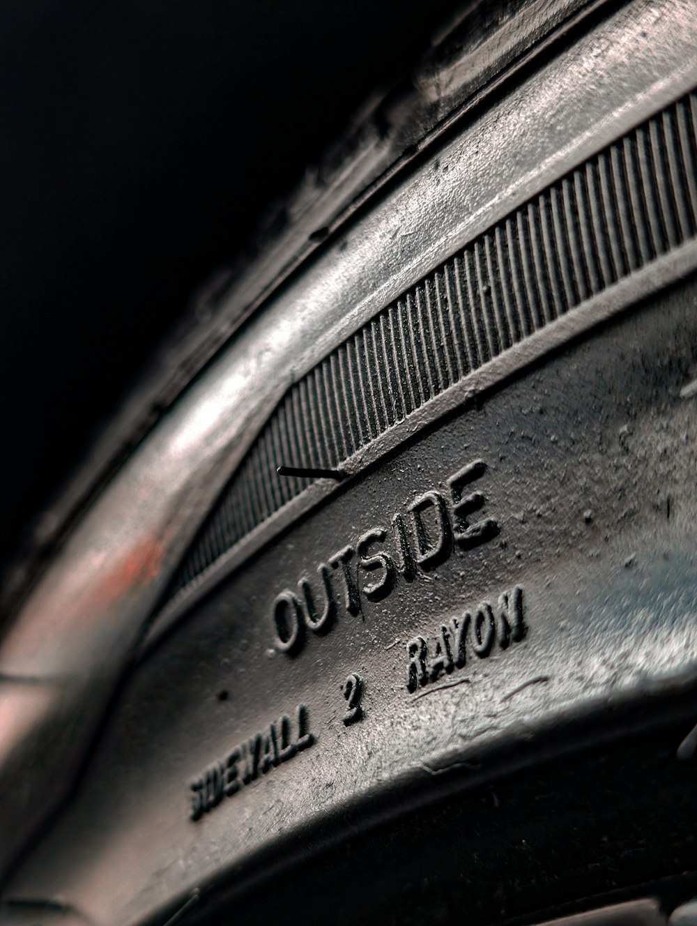 a close up of a tire on a vehicle
