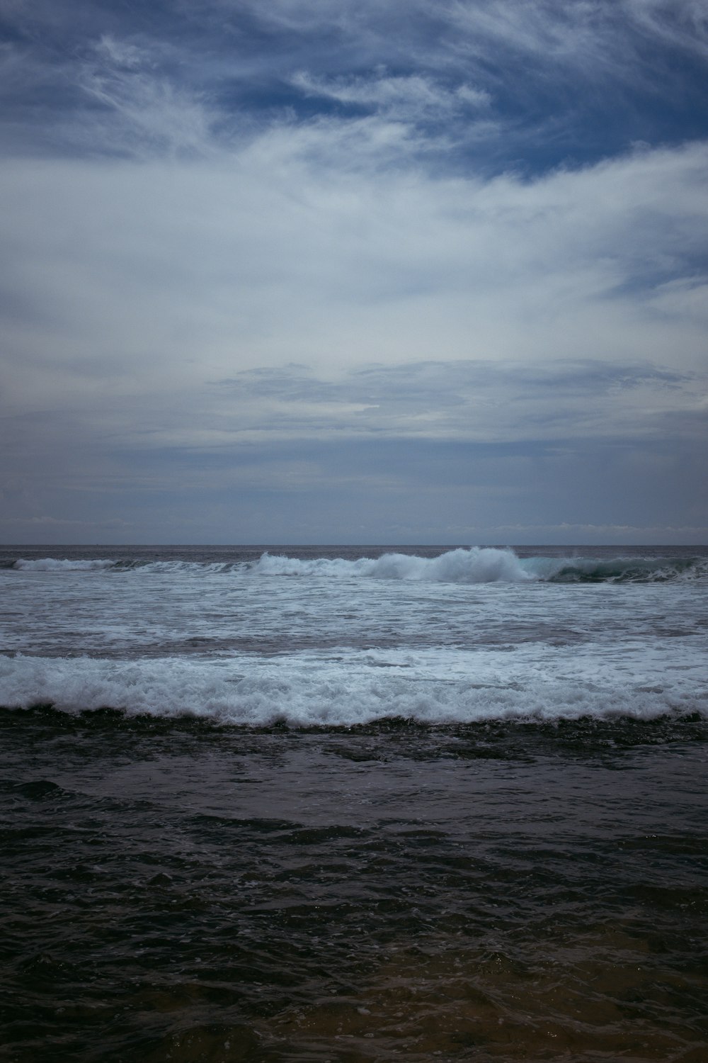 a body of water with waves coming in to shore