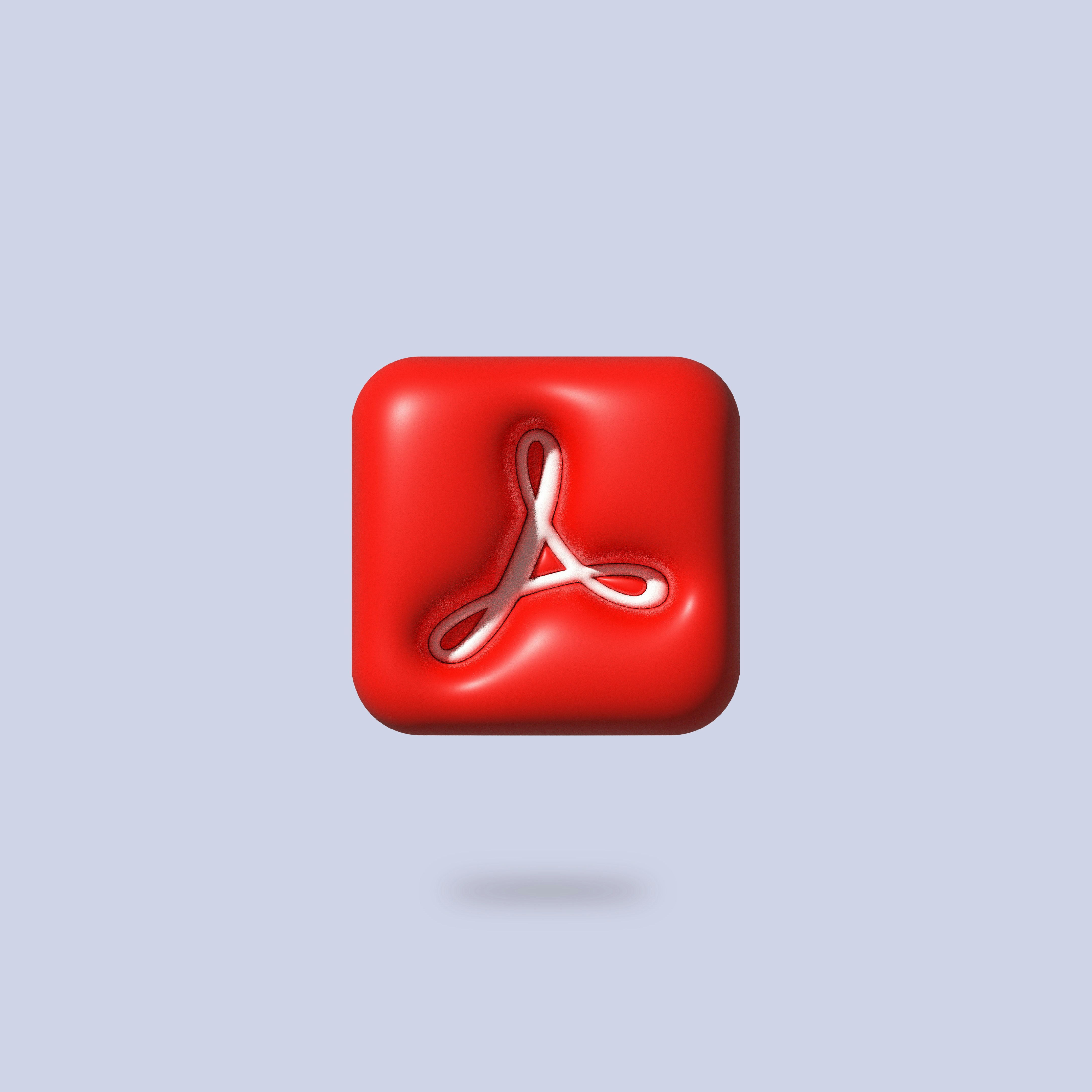 Acrobat logo in inflated or 3d form
